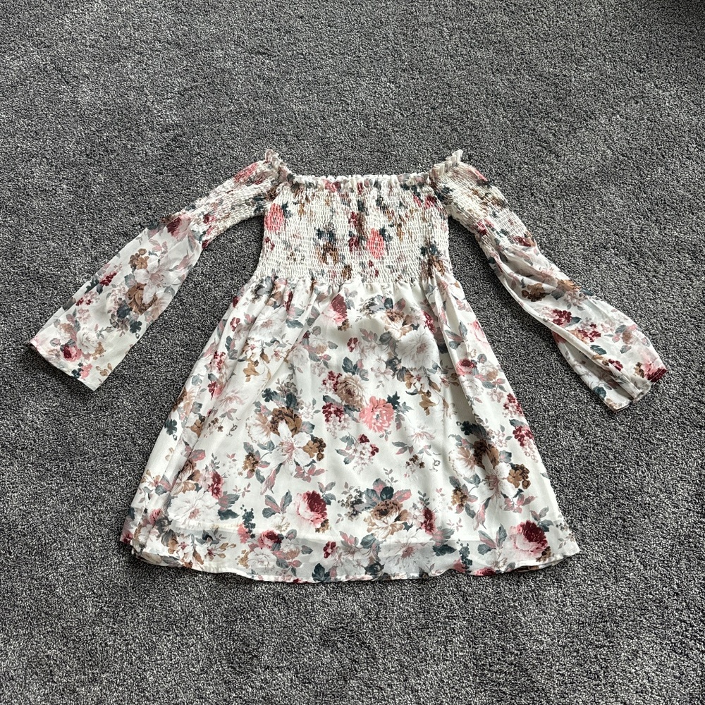 Off the shoulder flowy floral dress